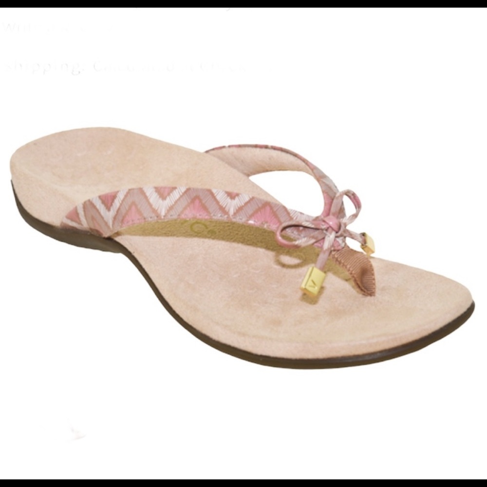 VIONIC Bella II CHV Dusty Pink Thong Sandal Size 10